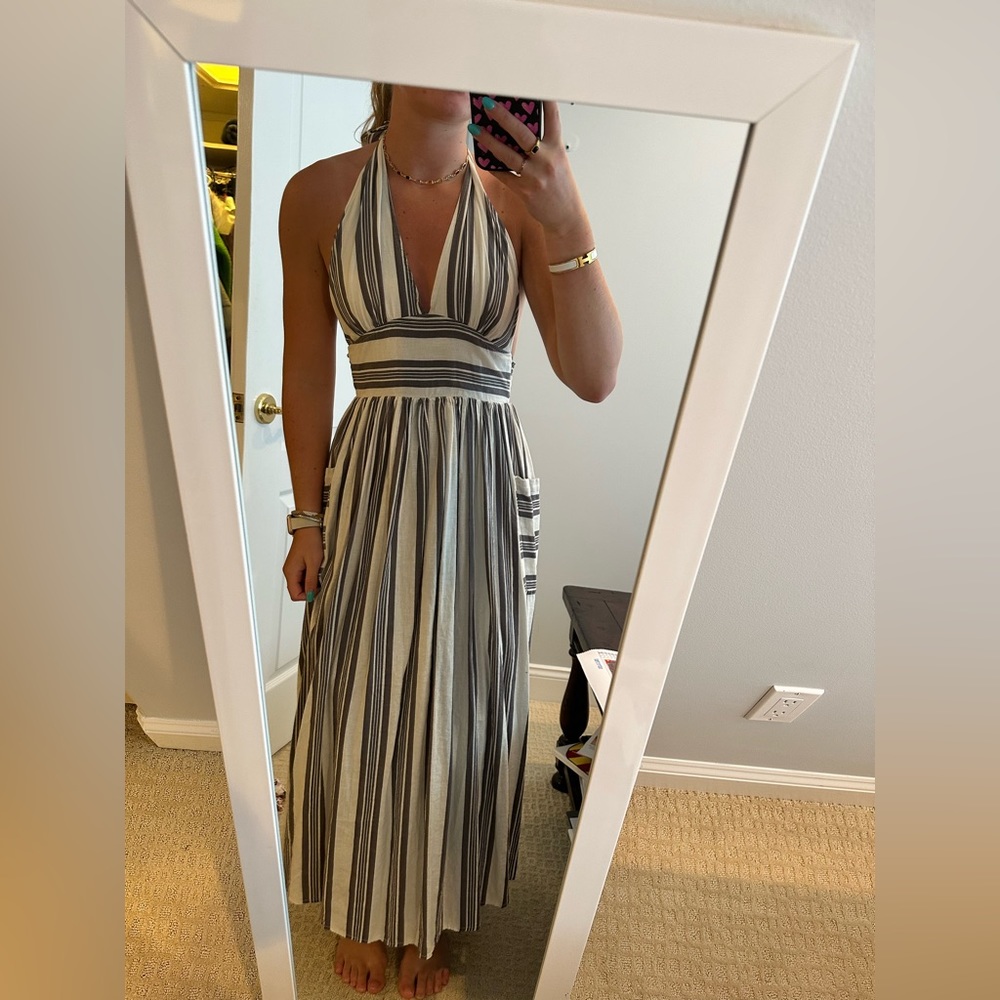 URBAN OUTFITTERS backless halter maxi dress